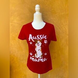 Red “Aussie Mama” Tshirt - Size L
